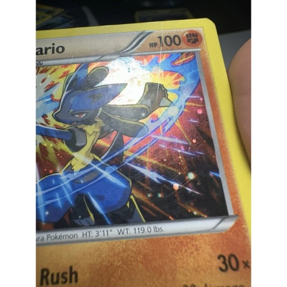 Pokémon Lucario XY140 Black Star Promo Cosmos Holo HP/DMG ~ HD GALAXY SWIRL🌀MEW